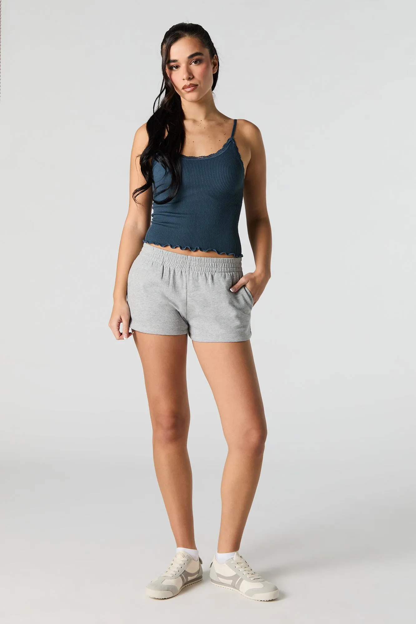 Seamless Ribbed Lace Trim Scoop Neck Tank sold by Urban Planet product image thumbnail 3