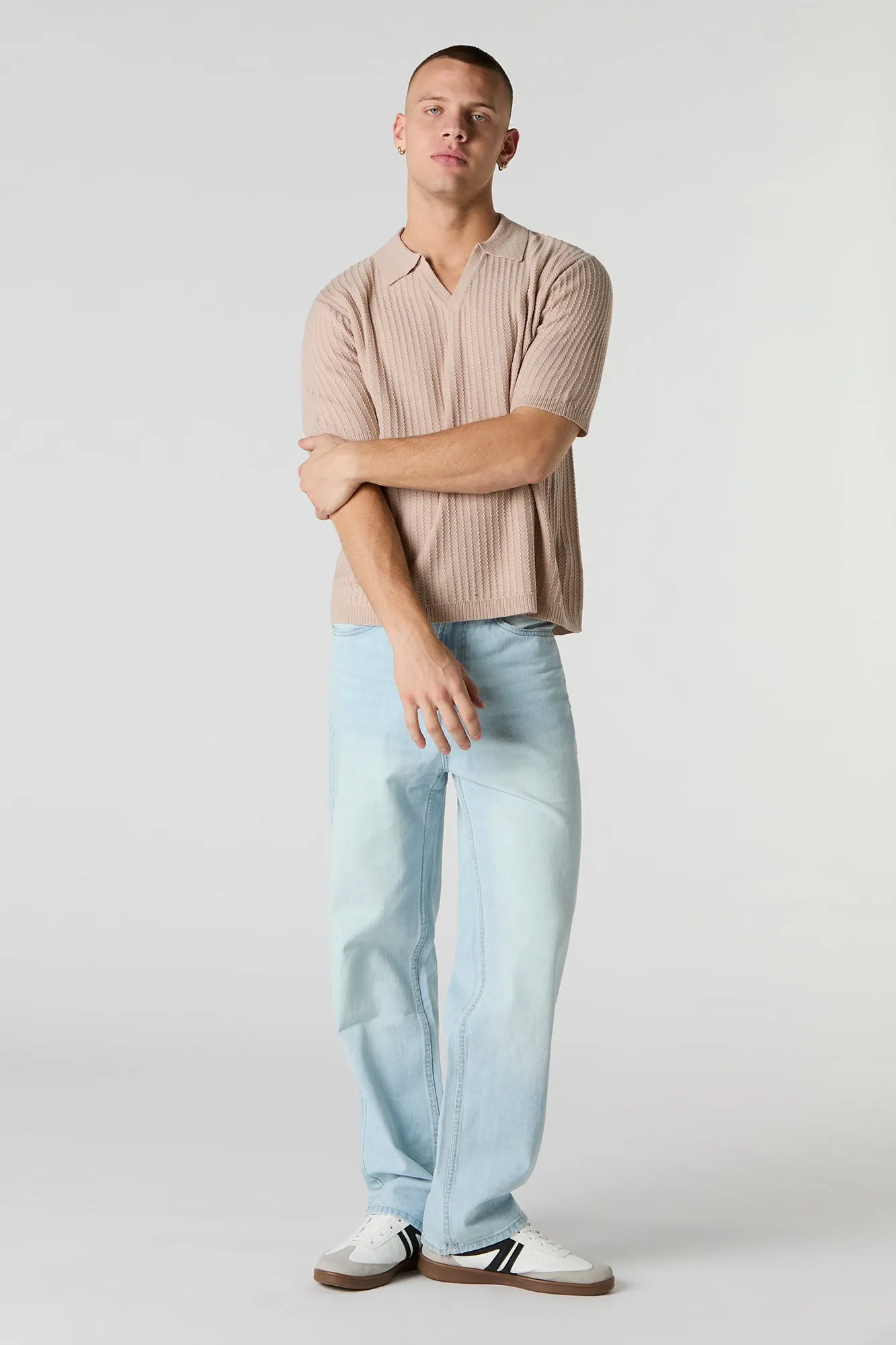 Textured Knit Polo Top sold by Urban Planet product image thumbnail 3