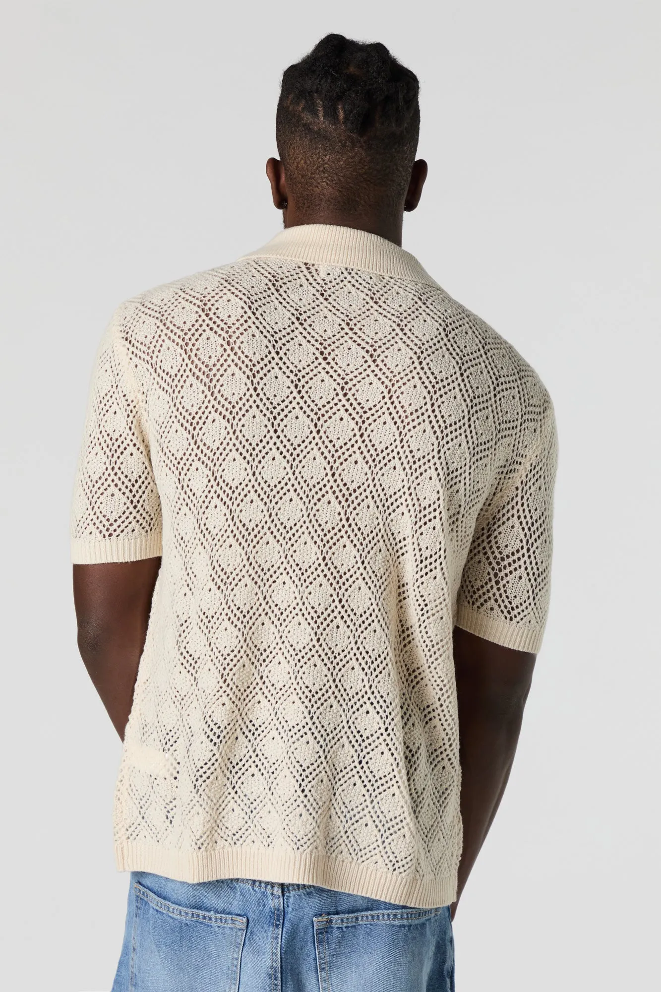 Crochet Knit Button-Up Top sold by Urban Planet product image thumbnail 2