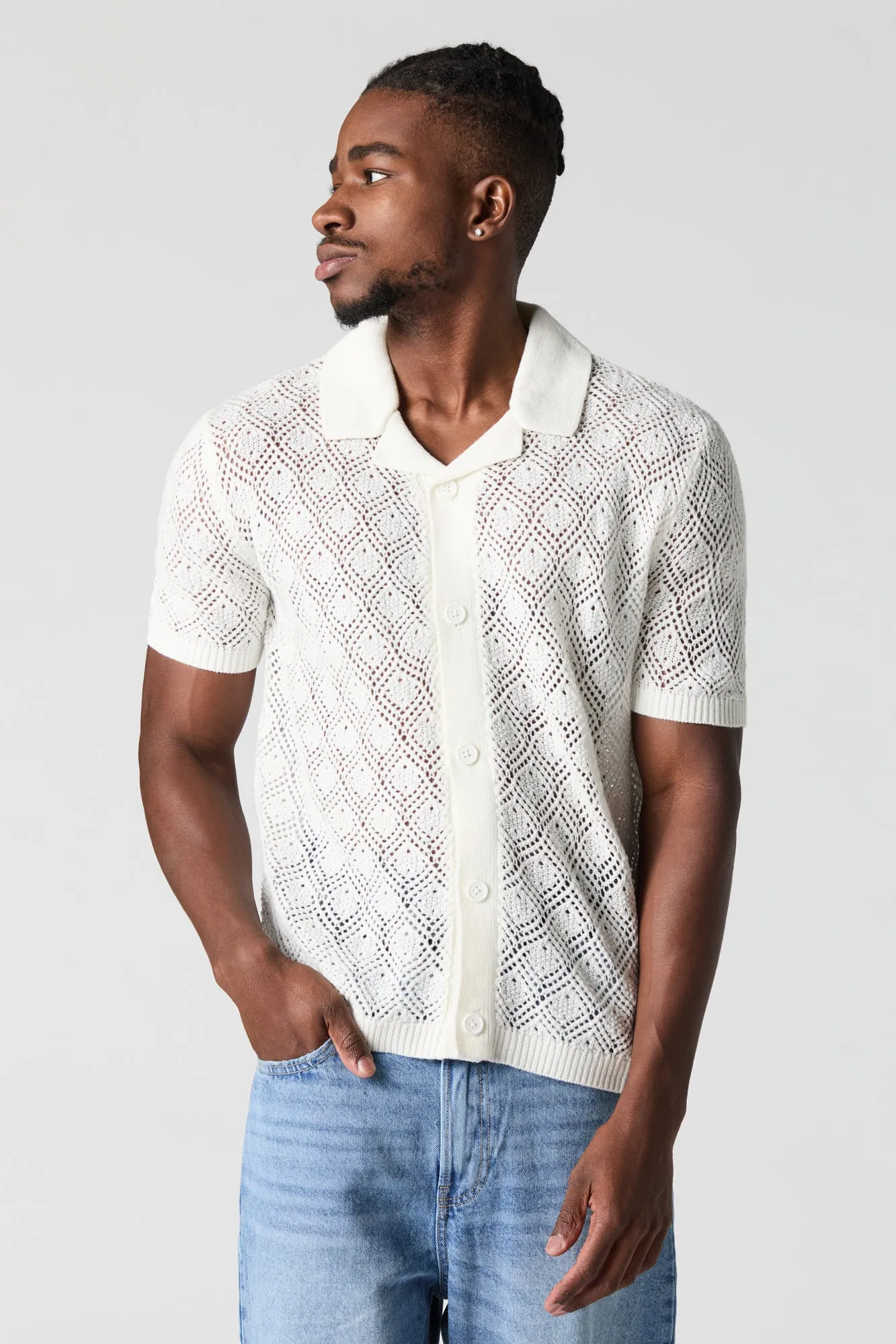 Haut boutonné en tricot côtelé sold by Urban Planet product image thumbnail 5