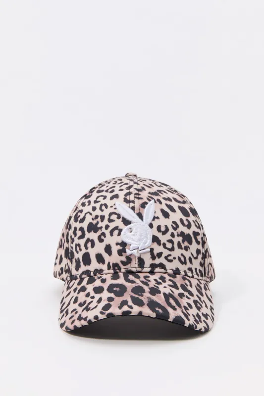 Playboy Embroidered Cheetah Print Baseball Hat sold by Urban Planet