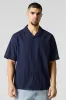 Textured Short Sleeve Button-Up Top sold by Urban Planet