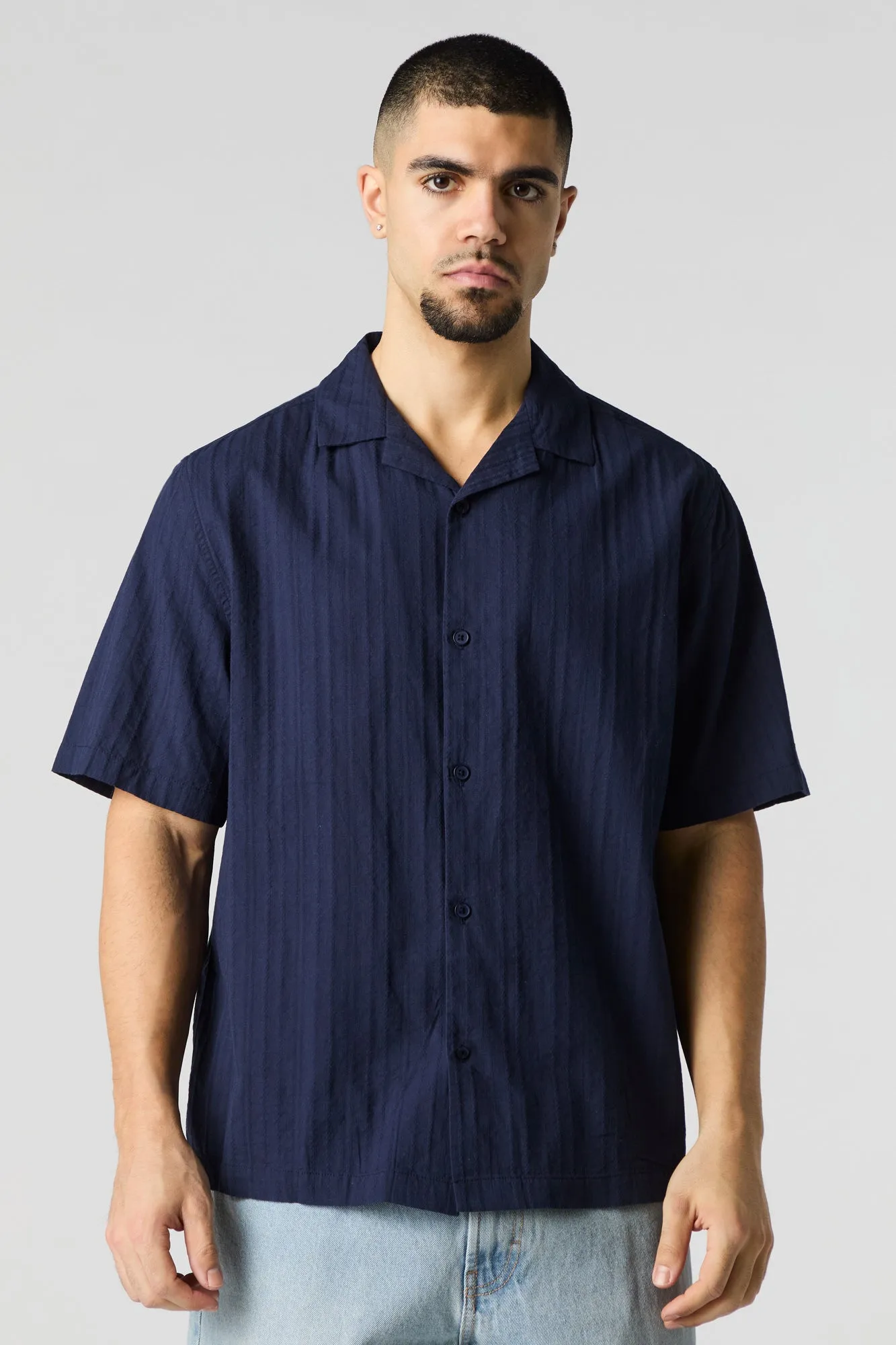 Haut boutonné texturé à manches courtes sold by Urban Planet product image thumbnail 4