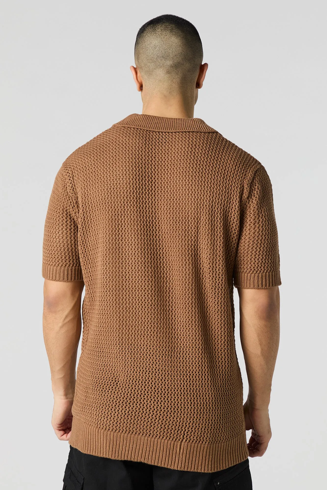 Open Knit Polo T-Shirt sold by Urban Planet product image thumbnail 2