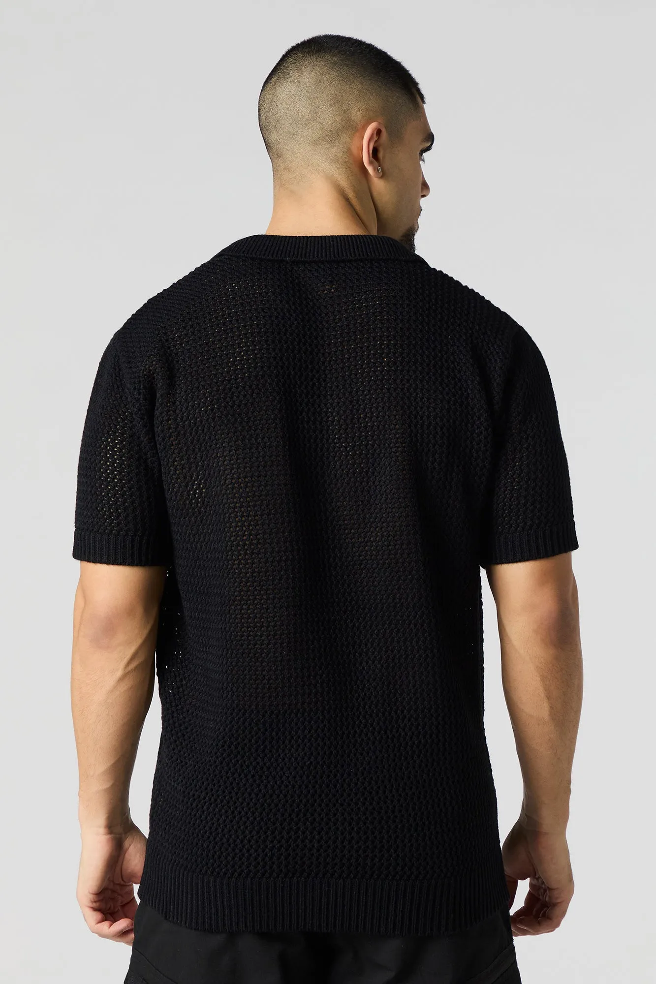 Open Knit Polo T-Shirt sold by Urban Planet product image thumbnail 5
