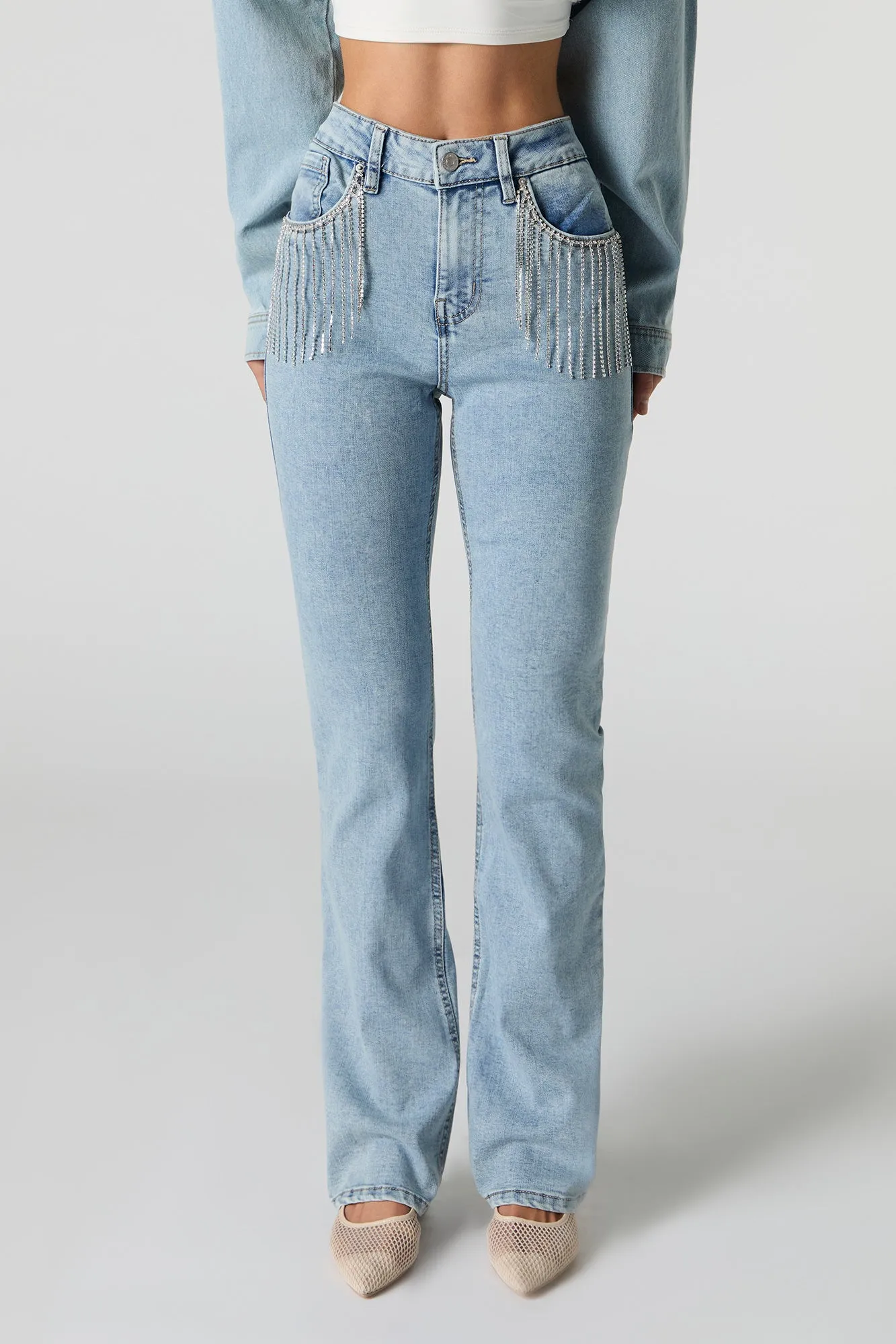 Jean avec poche à franges et pierres du Rhin sold by Urban Planet product image thumbnail 2