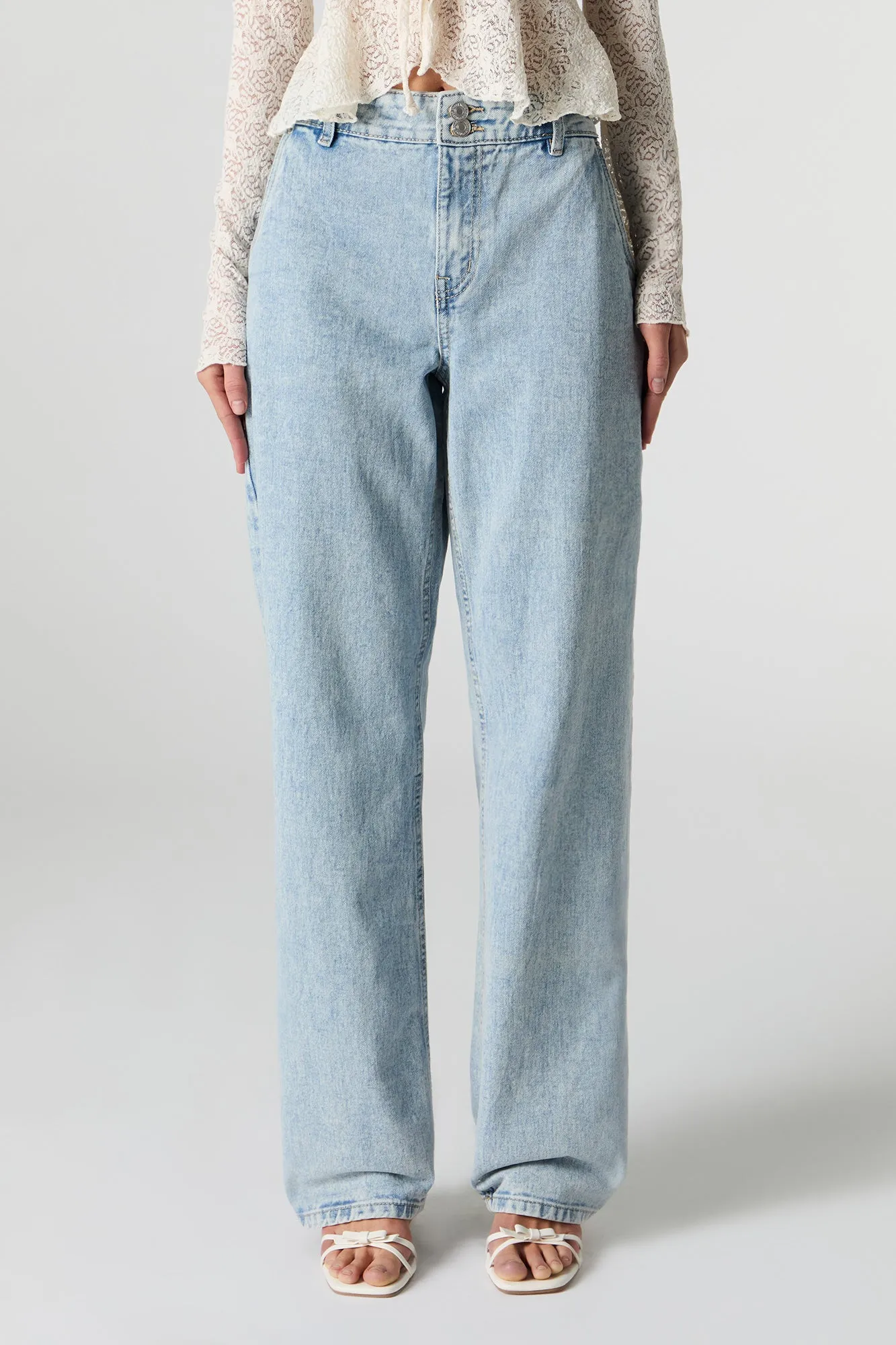 Double Button Wide Leg Jean sold by Urban Planet product image thumbnail 2