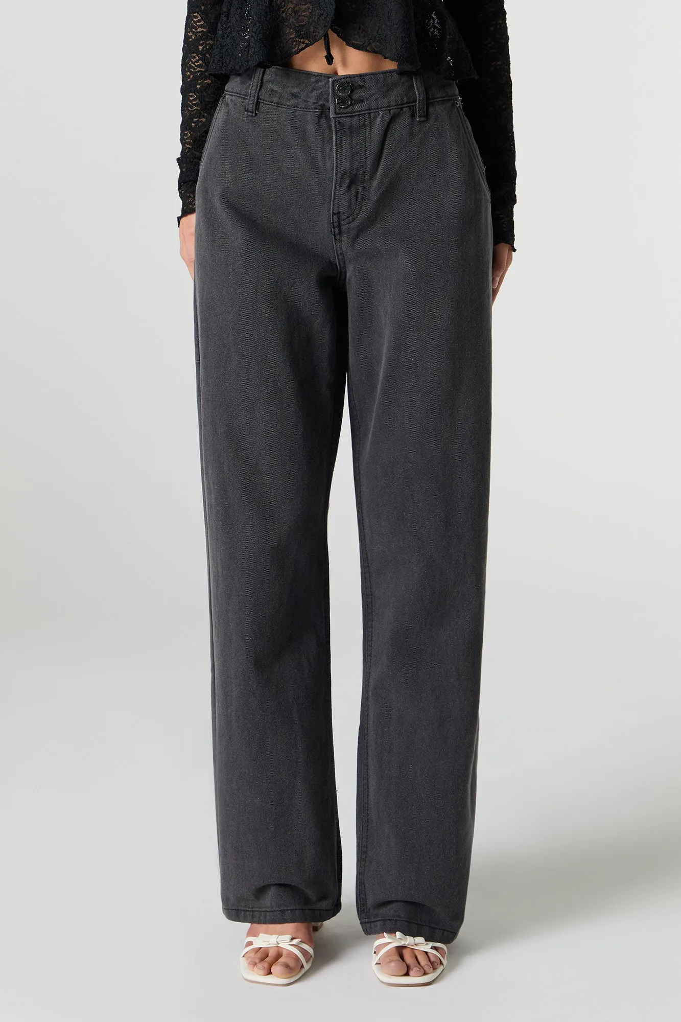 Jean jambe large à double boutonnage sold by Urban Planet product image thumbnail 5