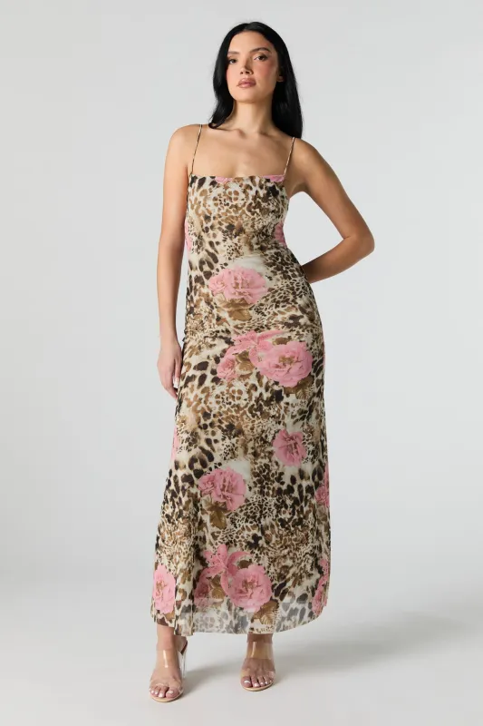 Printed Mesh Maxi Dress sold by Urban Planet