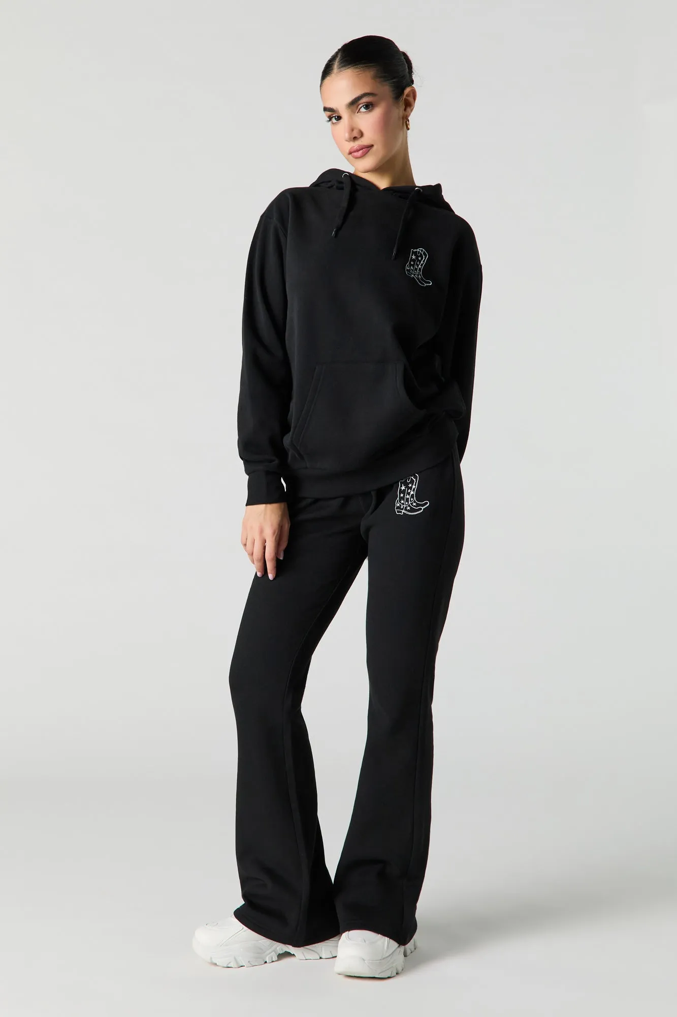 Embroidered Fleece Flare Sweatpant sold by Urban Planet product image thumbnail 4
