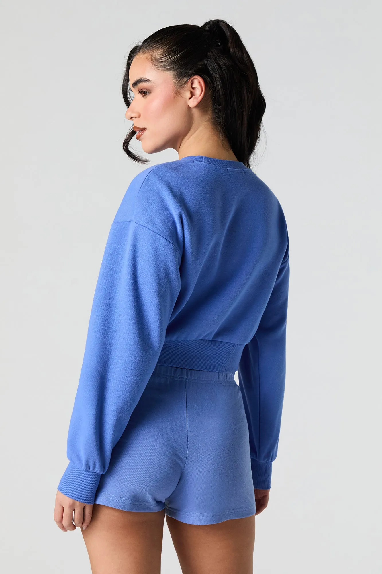 Chandail en molleton écourté à broderie Active sold by Urban Planet product image thumbnail 2