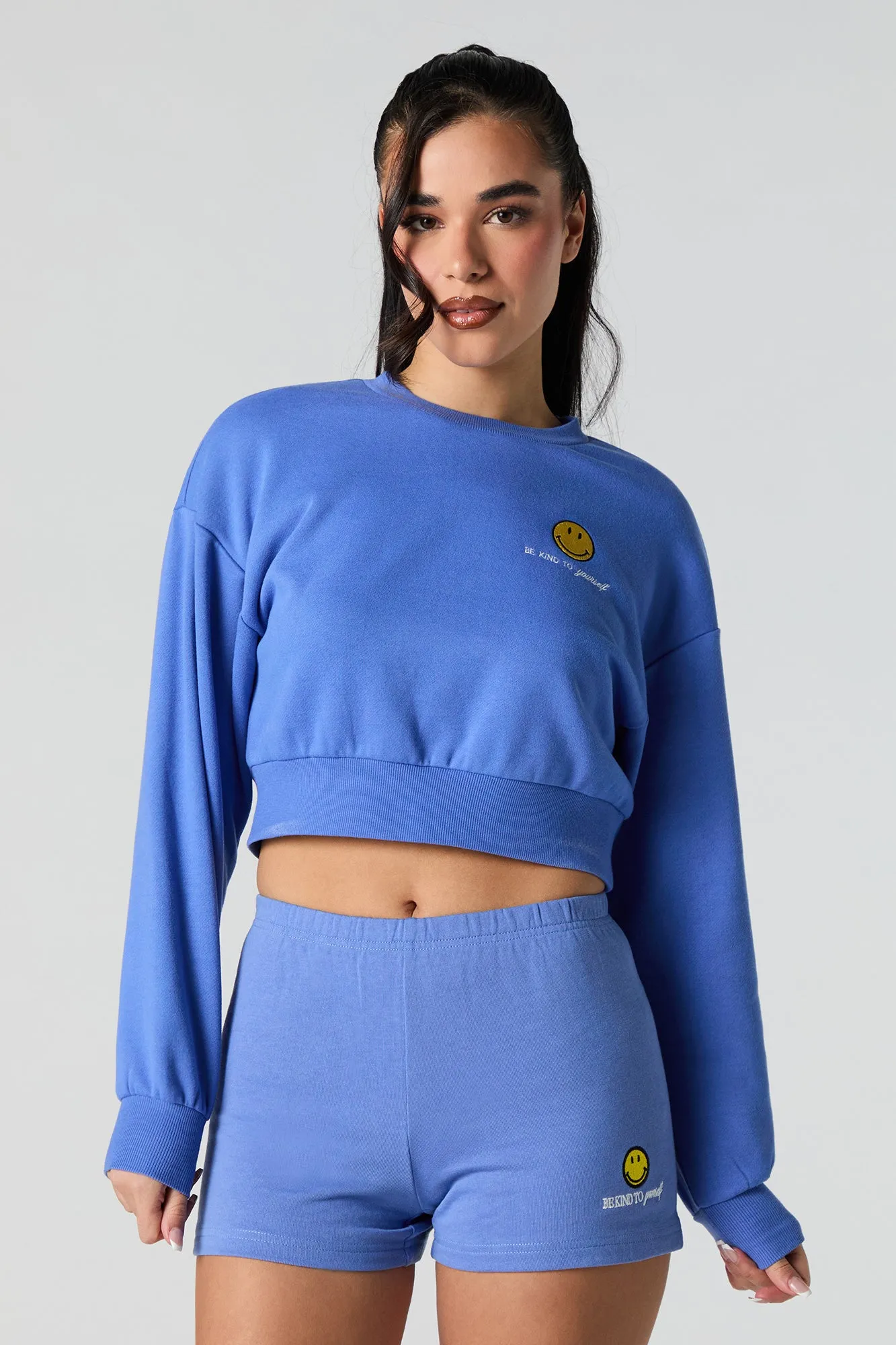 Chandail en molleton écourté à broderie Active sold by Urban Planet