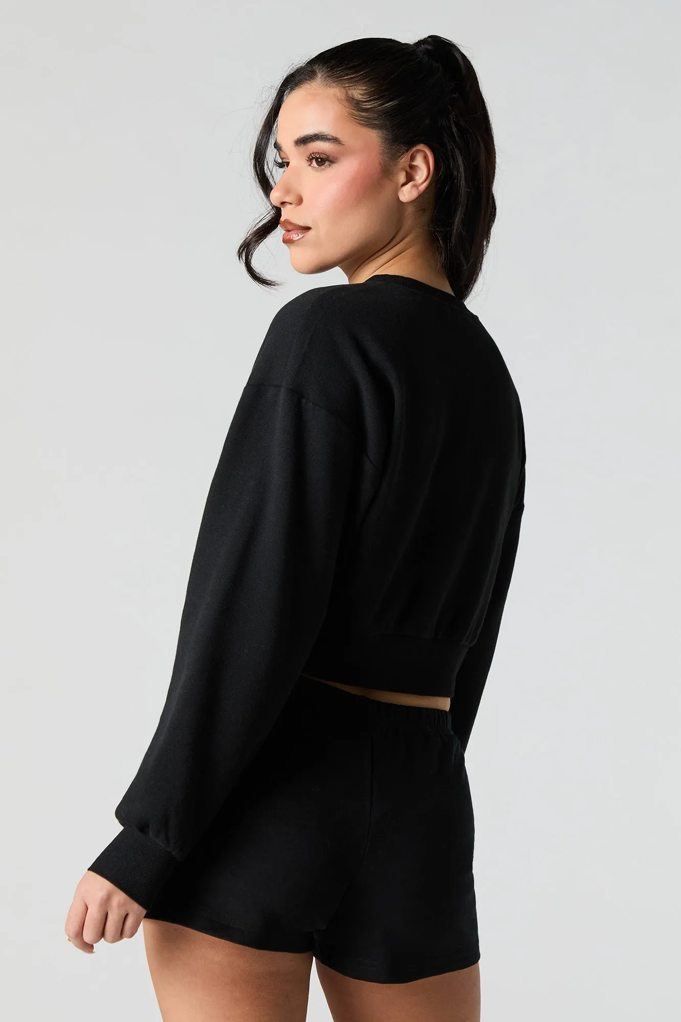 Chandail en molleton écourté à broderie Active sold by Urban Planet product image thumbnail 5