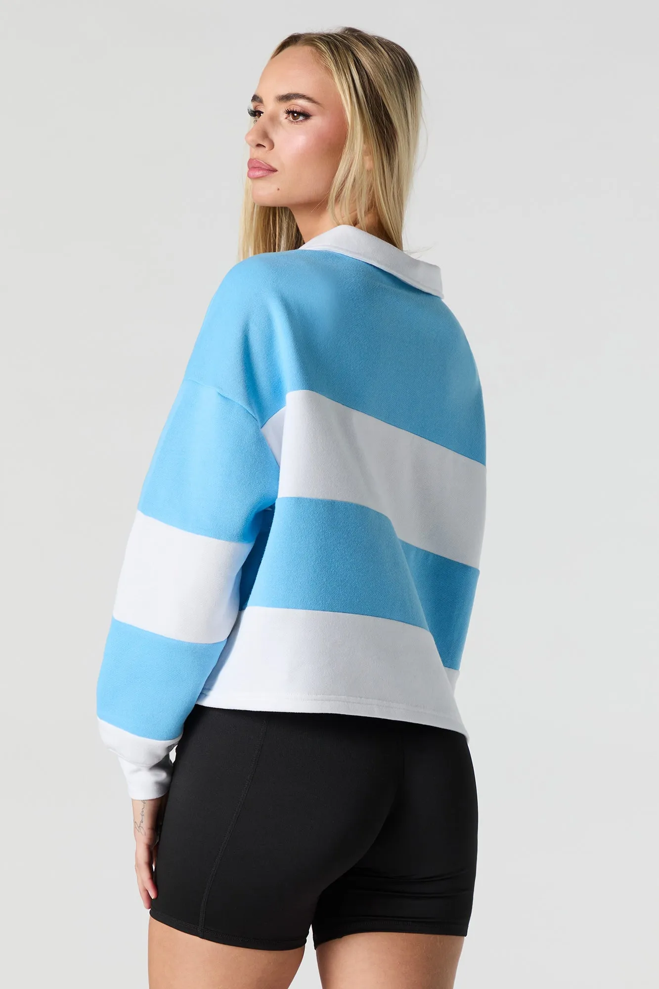 Chandail en molleton rayé avec motif brodé et col sold by Urban Planet product image thumbnail 2