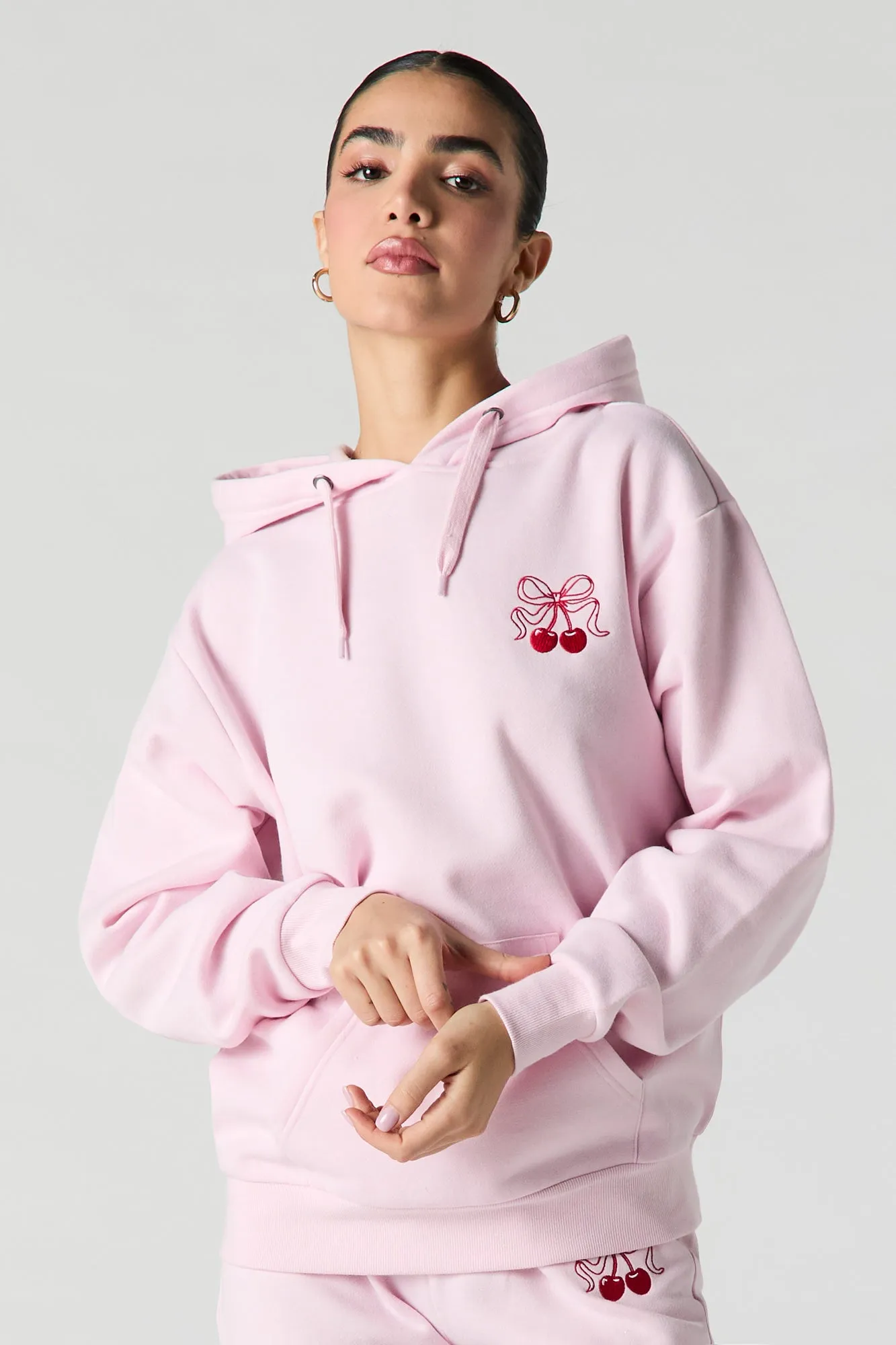 Oversized Embroidered Fleece Hoodie sold by Urban Planet product image thumbnail 2