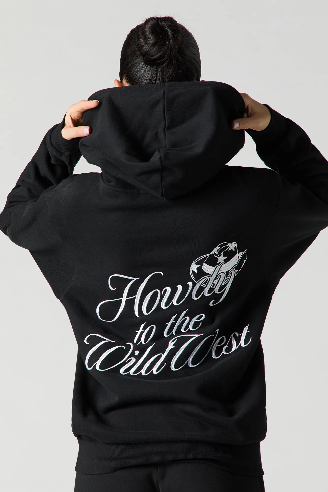 Oversized Embroidered Fleece Hoodie sold by Urban Planet product image thumbnail 4