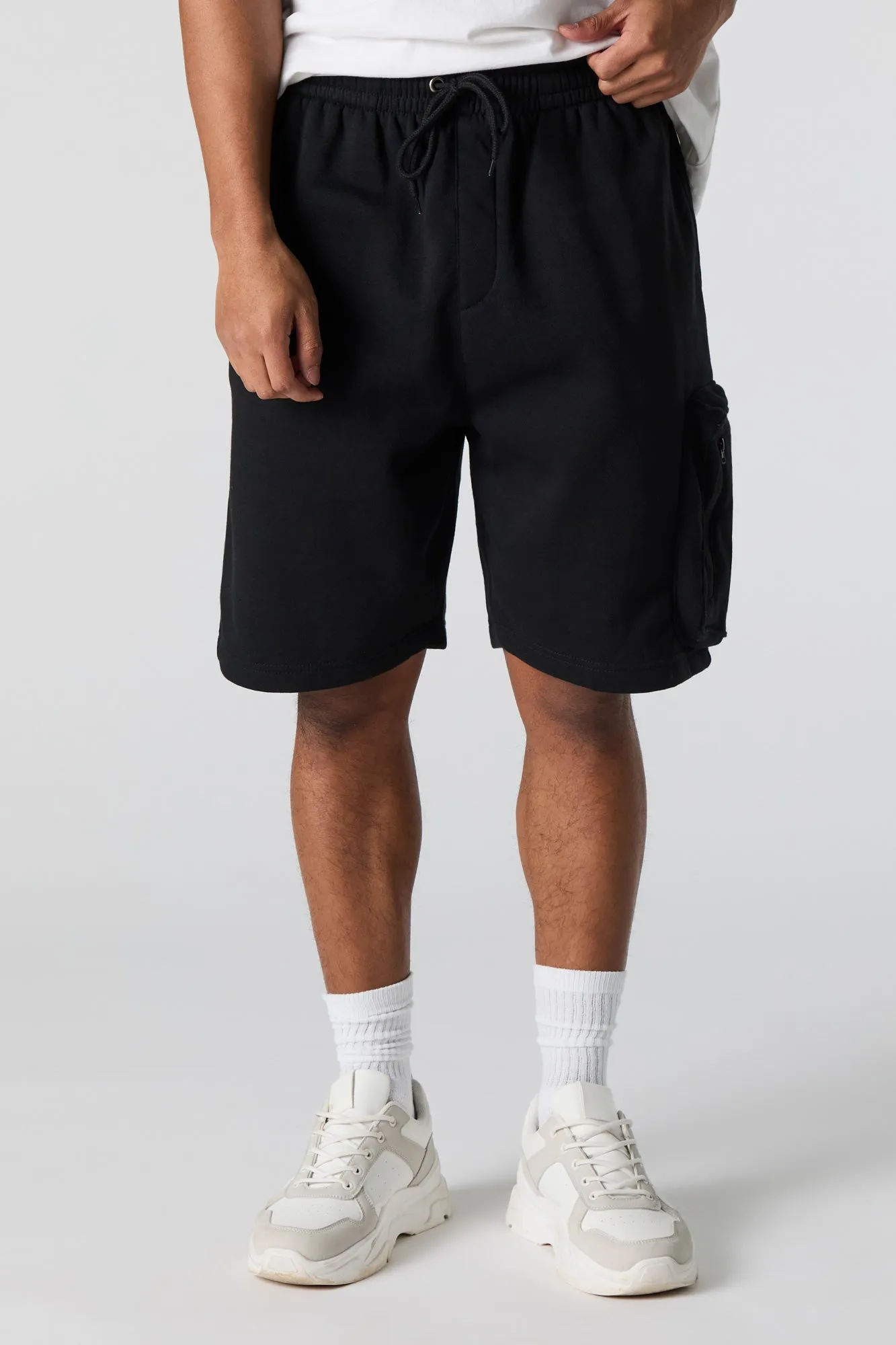 Fleece Longline Zipper Cargo Short sold by Urban Planet product image thumbnail 5