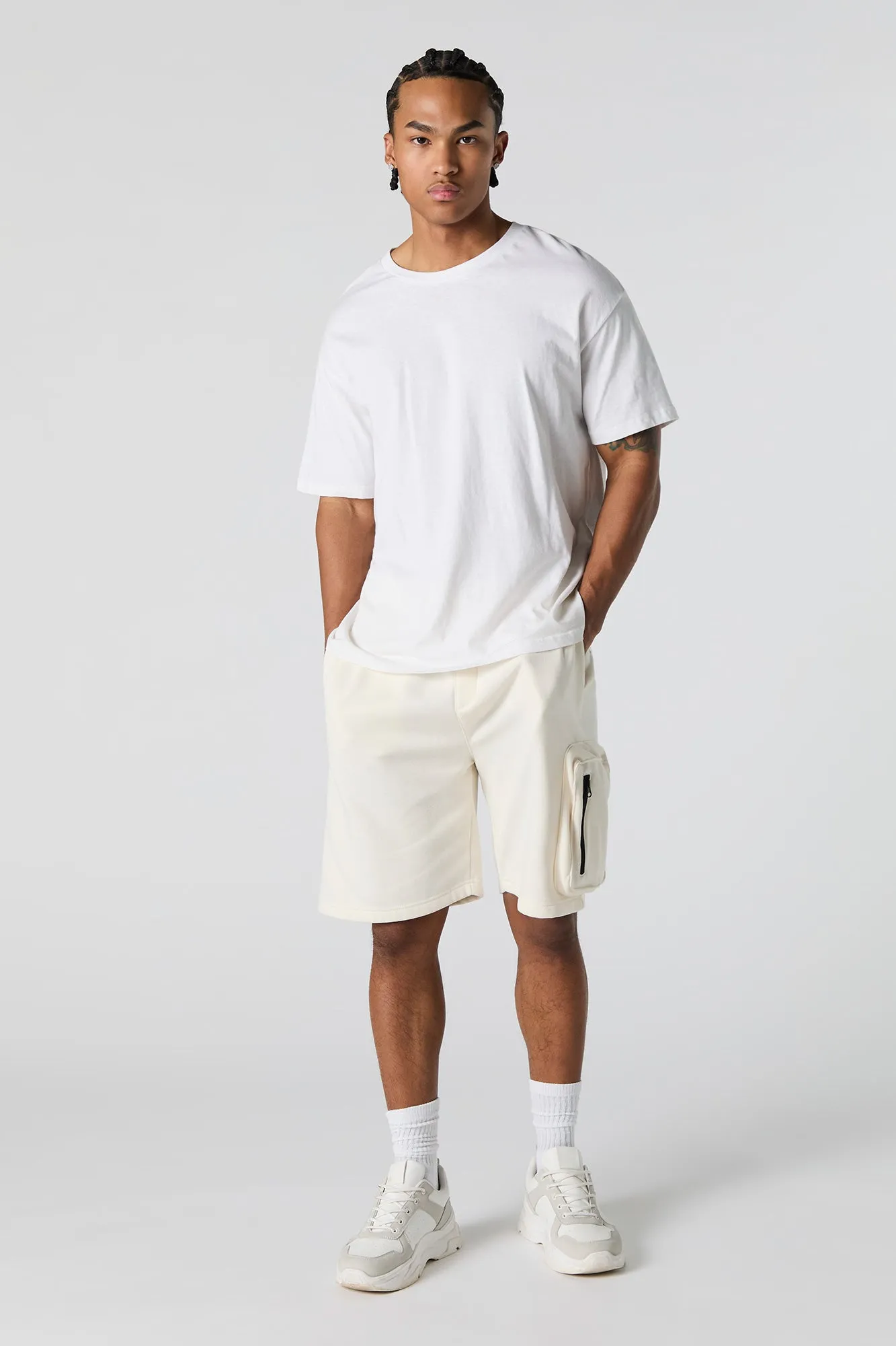 Short cargo long en molleton avec fermeture à glissière sold by Urban Planet product image thumbnail 2