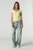 Ribbed V-Neck Fitted T-Shirt sold by Urban Planet