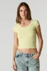 Ribbed V-Neck Fitted T-Shirt sold by Urban Planet