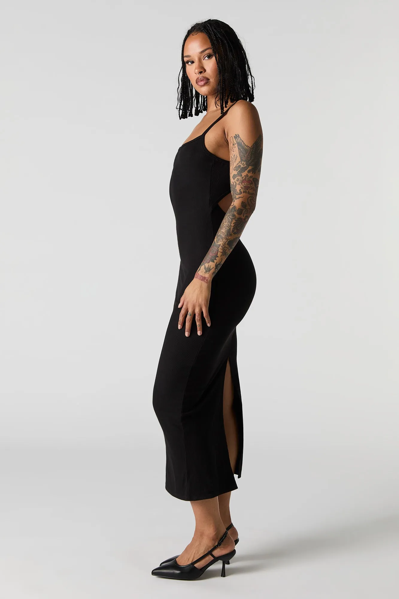 Ribbed Back Cut-Out Midi Dress sold by Urban Planet product image thumbnail 5