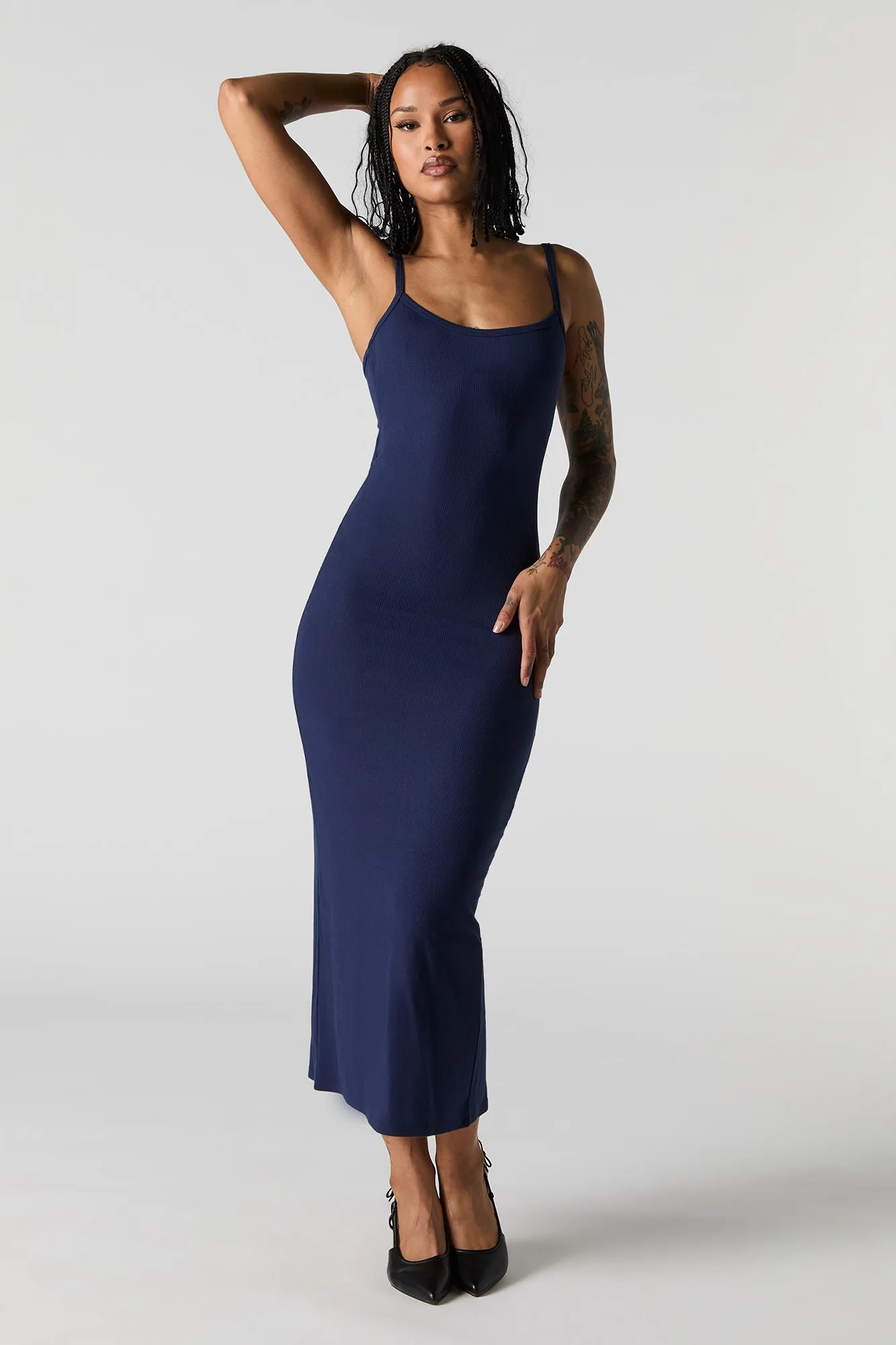 Ribbed Back Cut-Out Midi Dress sold by Urban Planet