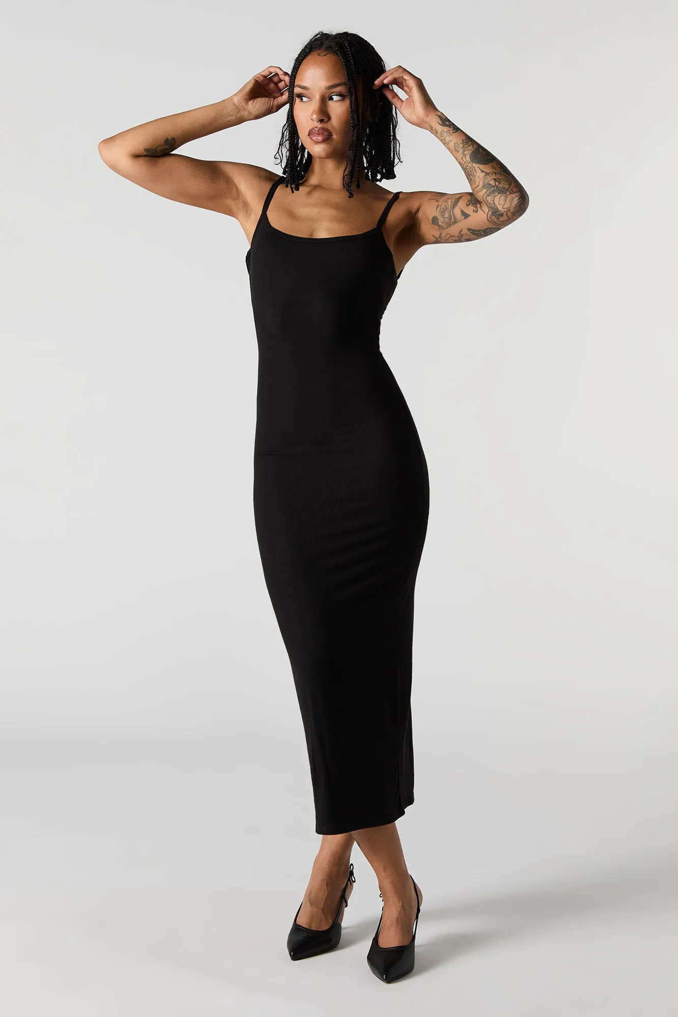 Ribbed Back Cut-Out Midi Dress sold by Urban Planet product image thumbnail 4