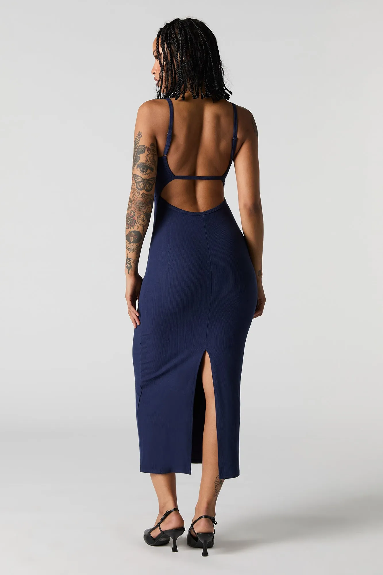 Robe midi côtelée à découpe au dos sold by Urban Planet product image thumbnail 3