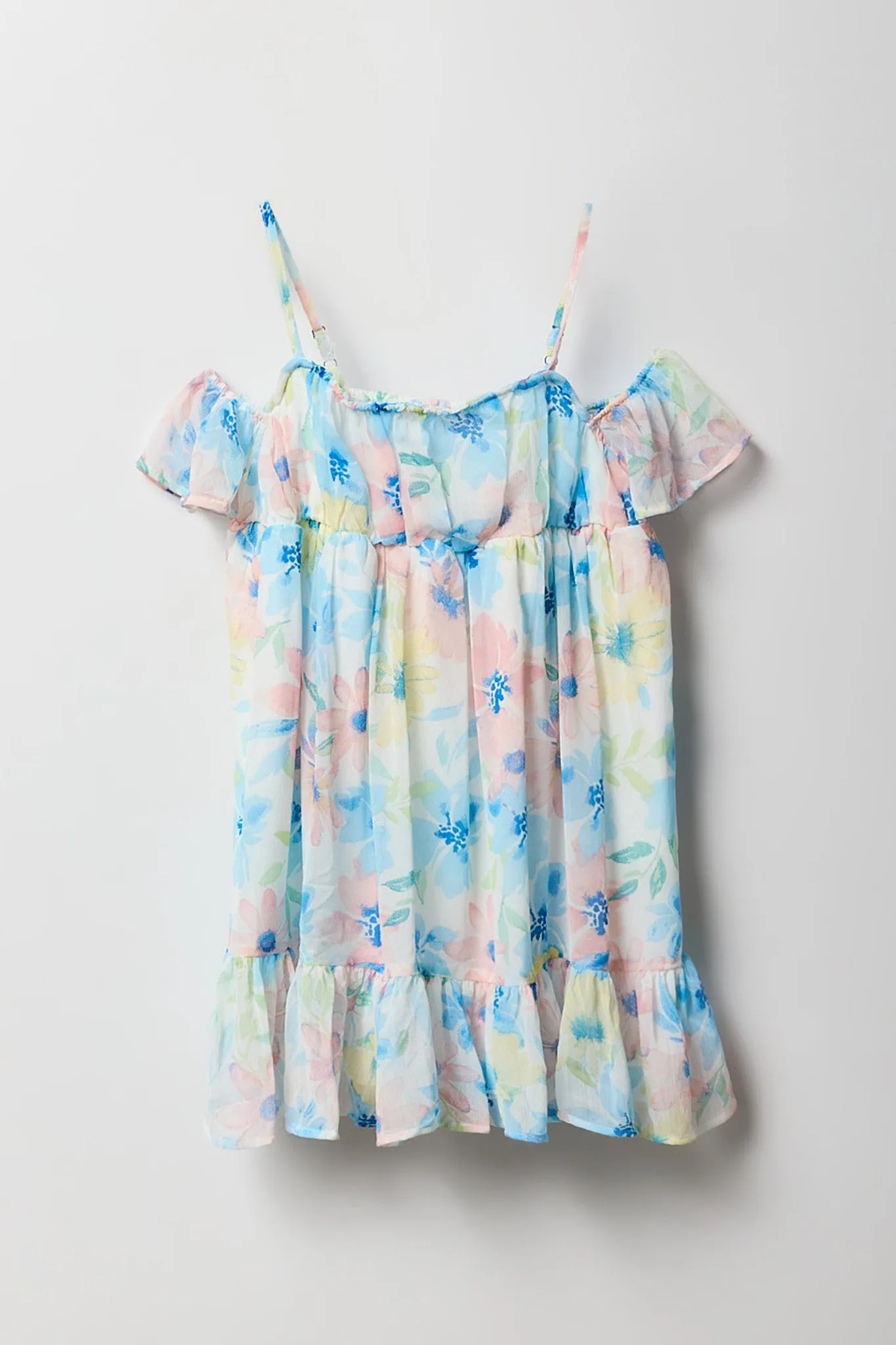 Girls Floral Chiffon Off-Shoulder Dress sold by Urban Planet product image thumbnail 3