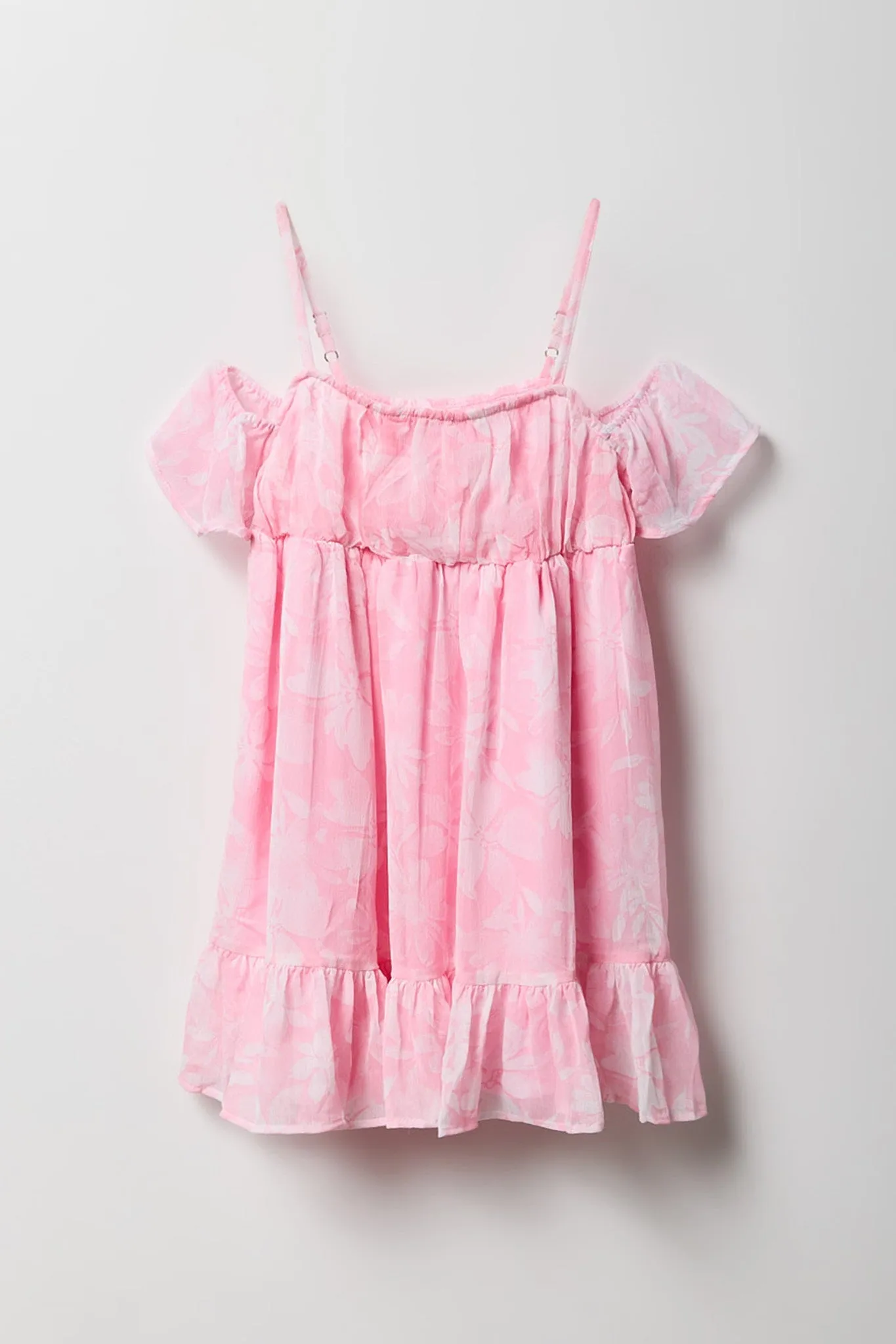 Girls Floral Chiffon Off-Shoulder Dress sold by Urban Planet product image thumbnail 5