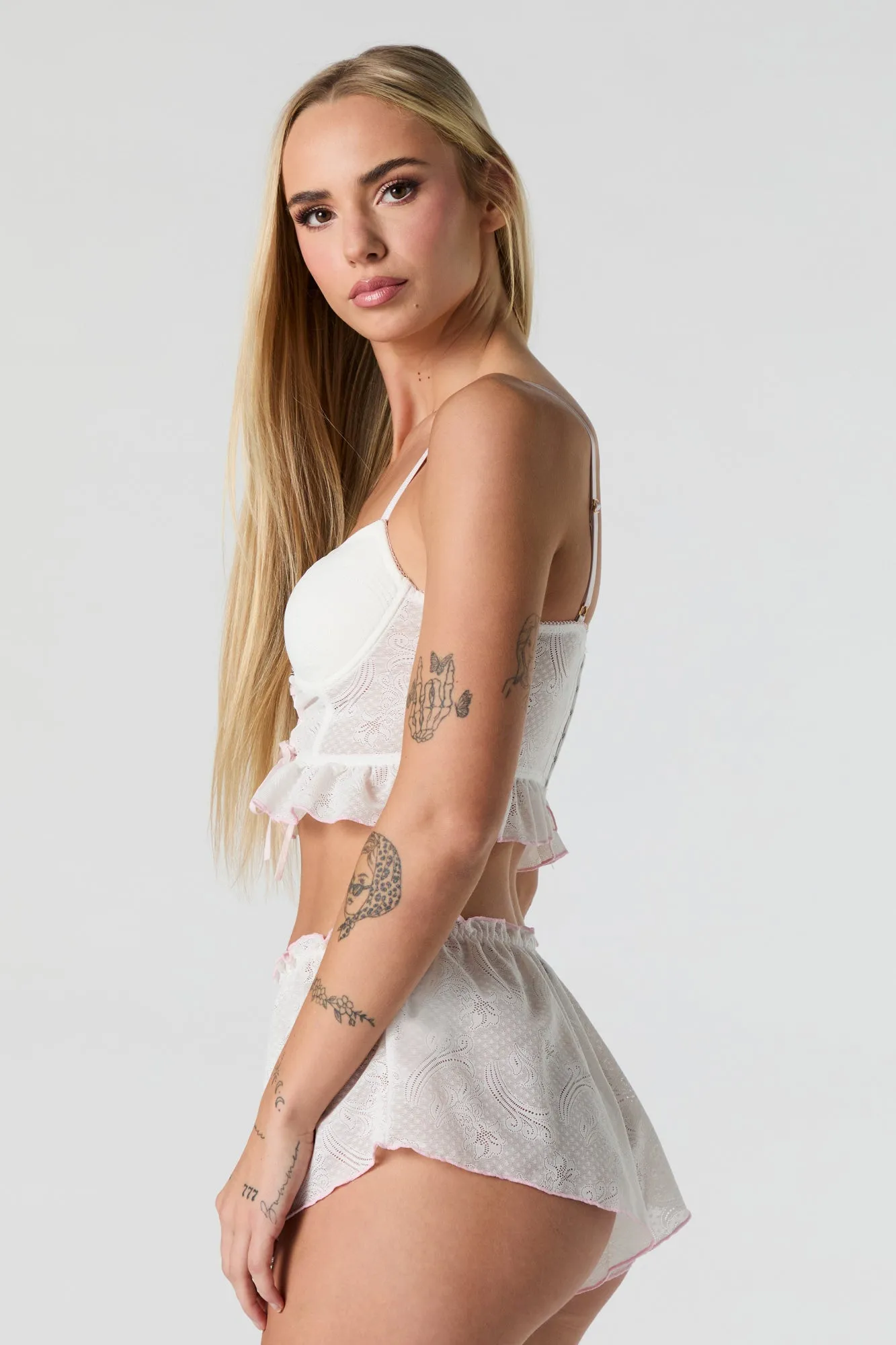Paisley Eyelet Lingerie Pajama Short sold by Urban Planet product image thumbnail 2