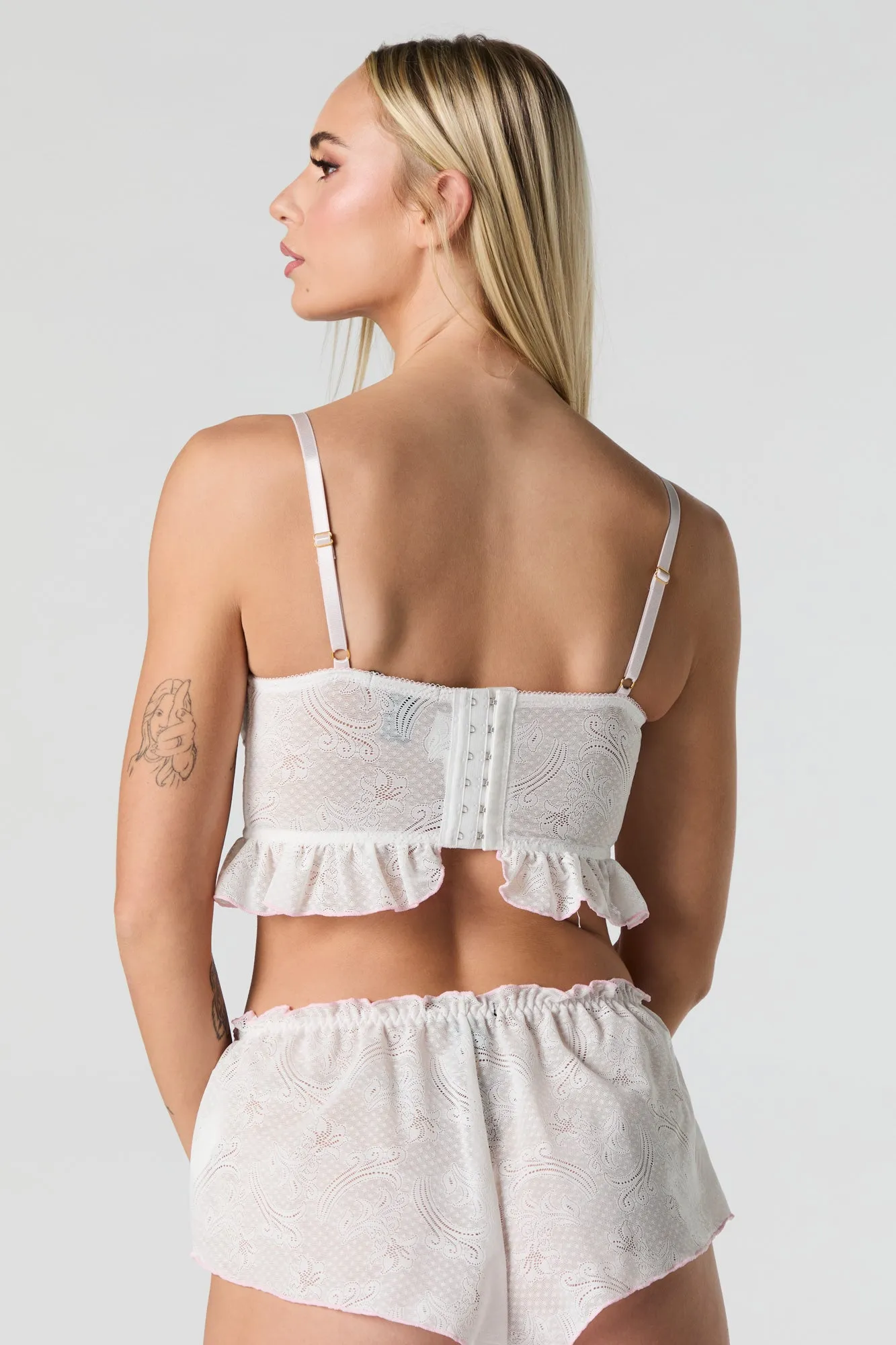Paisley Eyelet Lingerie Pajama Tank sold by Urban Planet product image thumbnail 3
