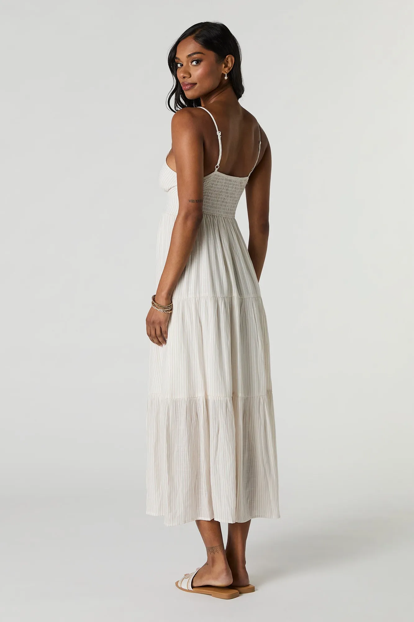 Button Front Tiered Midi Dress sold by Urban Planet product image thumbnail 3