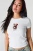 Rhinestone Bear Graphic Ribbed T-Shirt sold by Urban Planet