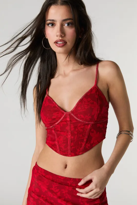 Débardeur-corset court en filet sold by Urban Planet