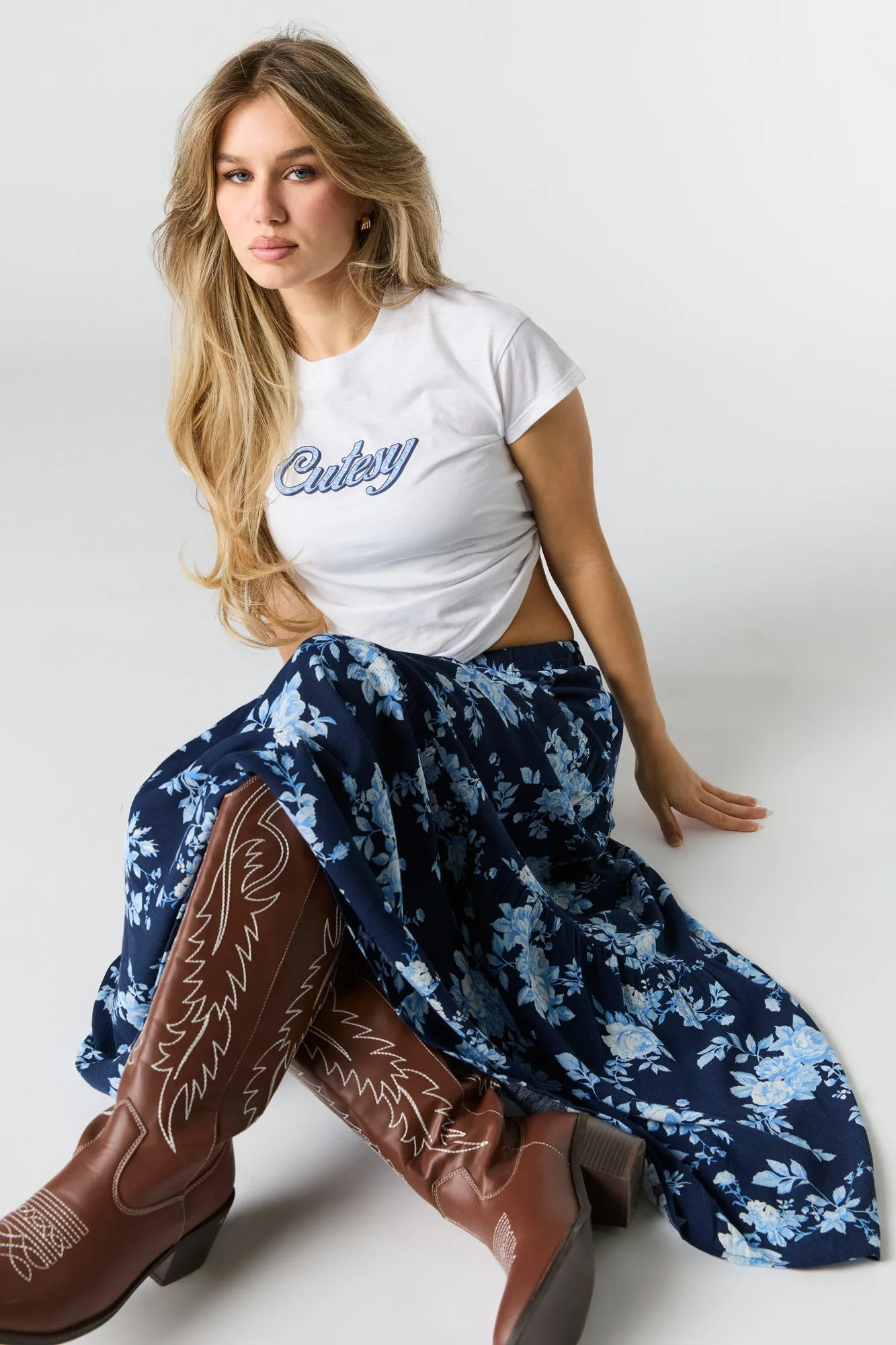 Jupe maxi volantée sold by Urban Planet