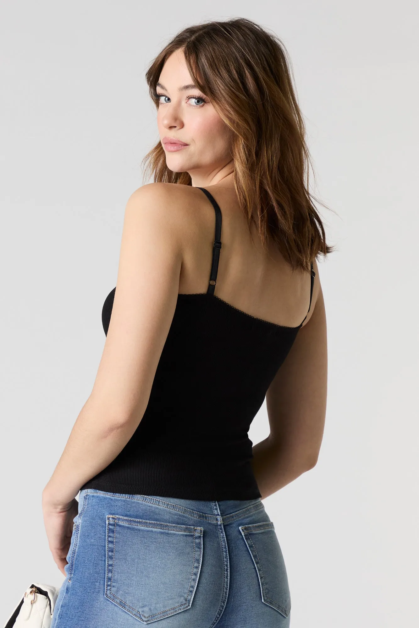 Camisole côtelée et cintrée avec rosette sold by Urban Planet product image thumbnail 5