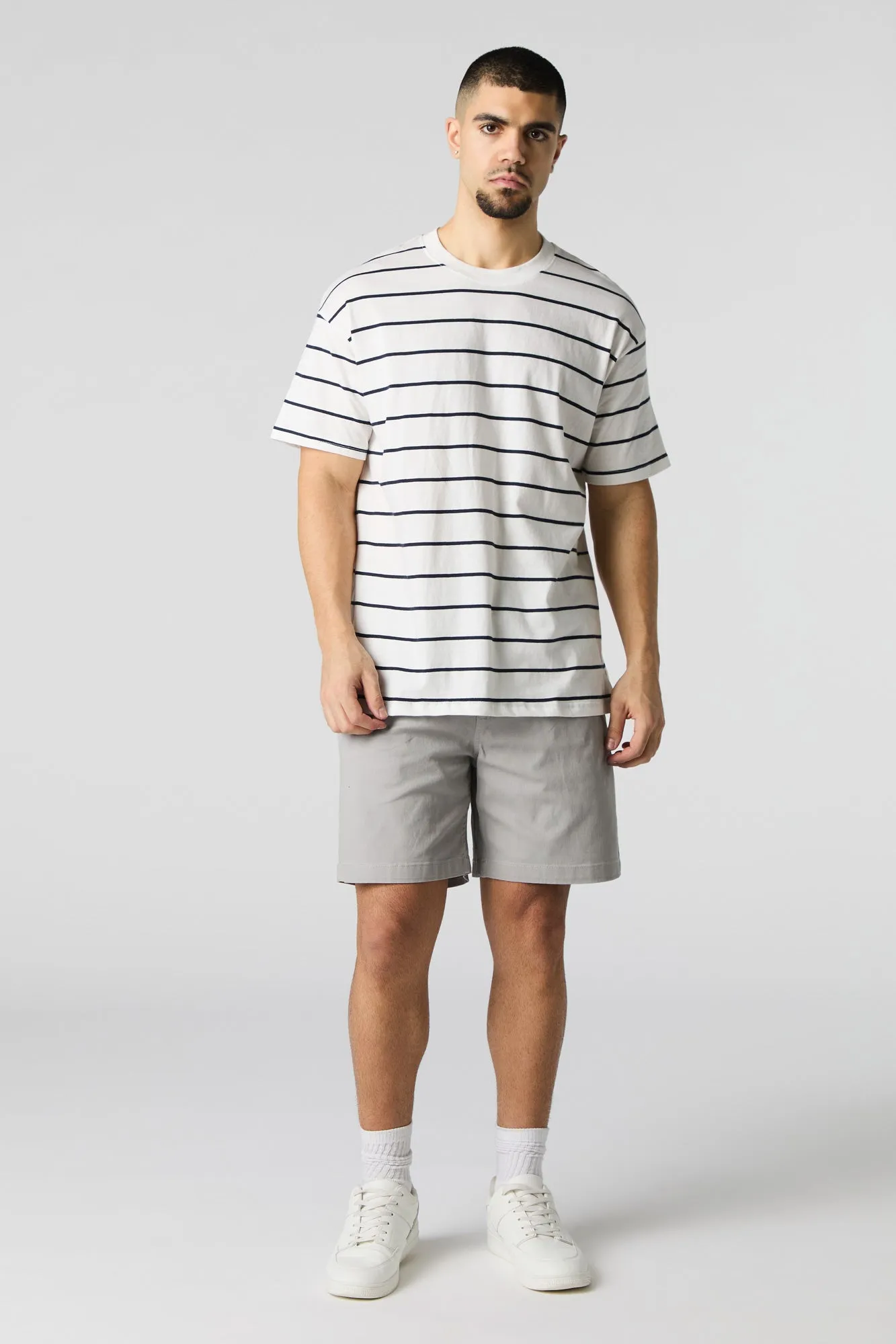 Striped Relaxed Crewneck T-Shirt sold by Urban Planet product image thumbnail 3