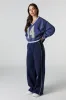 Side Piped Ultra Wide Leg Fleece Sweatpant sold by Urban Planet