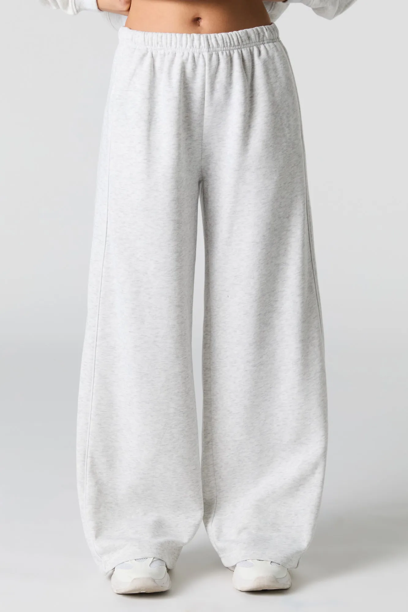 Side Piped Ultra Wide Leg Fleece Sweatpant sold by Urban Planet product image thumbnail 2