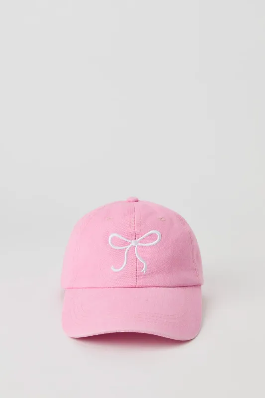 Girls Bow Embroidered Denim Hat sold by Urban Planet