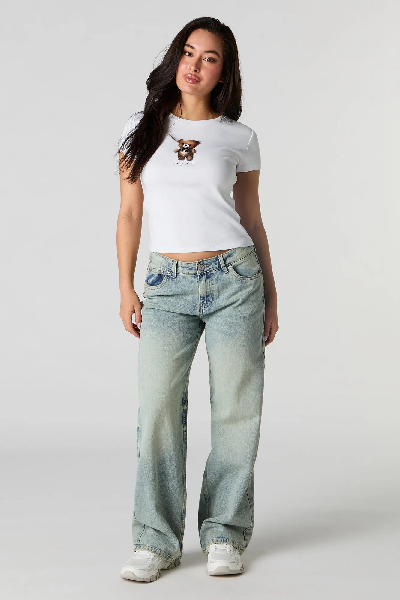 Rhinestone Graphic Ribbed T-Shirt sold by Urban Planet product image thumbnail 3