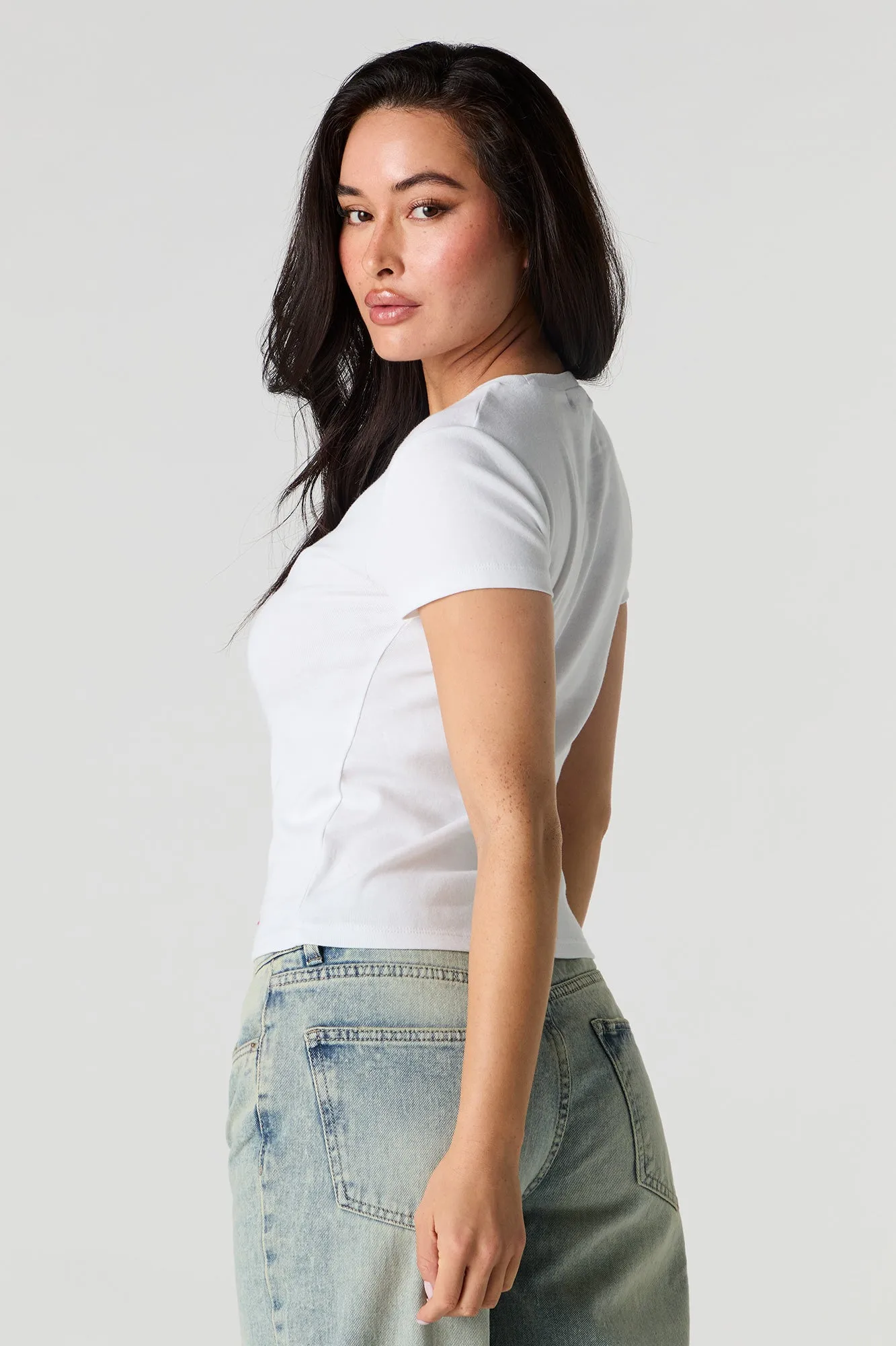 T-shirt côtelé à imprimé avec pierres du Rhin sold by Urban Planet product image thumbnail 2