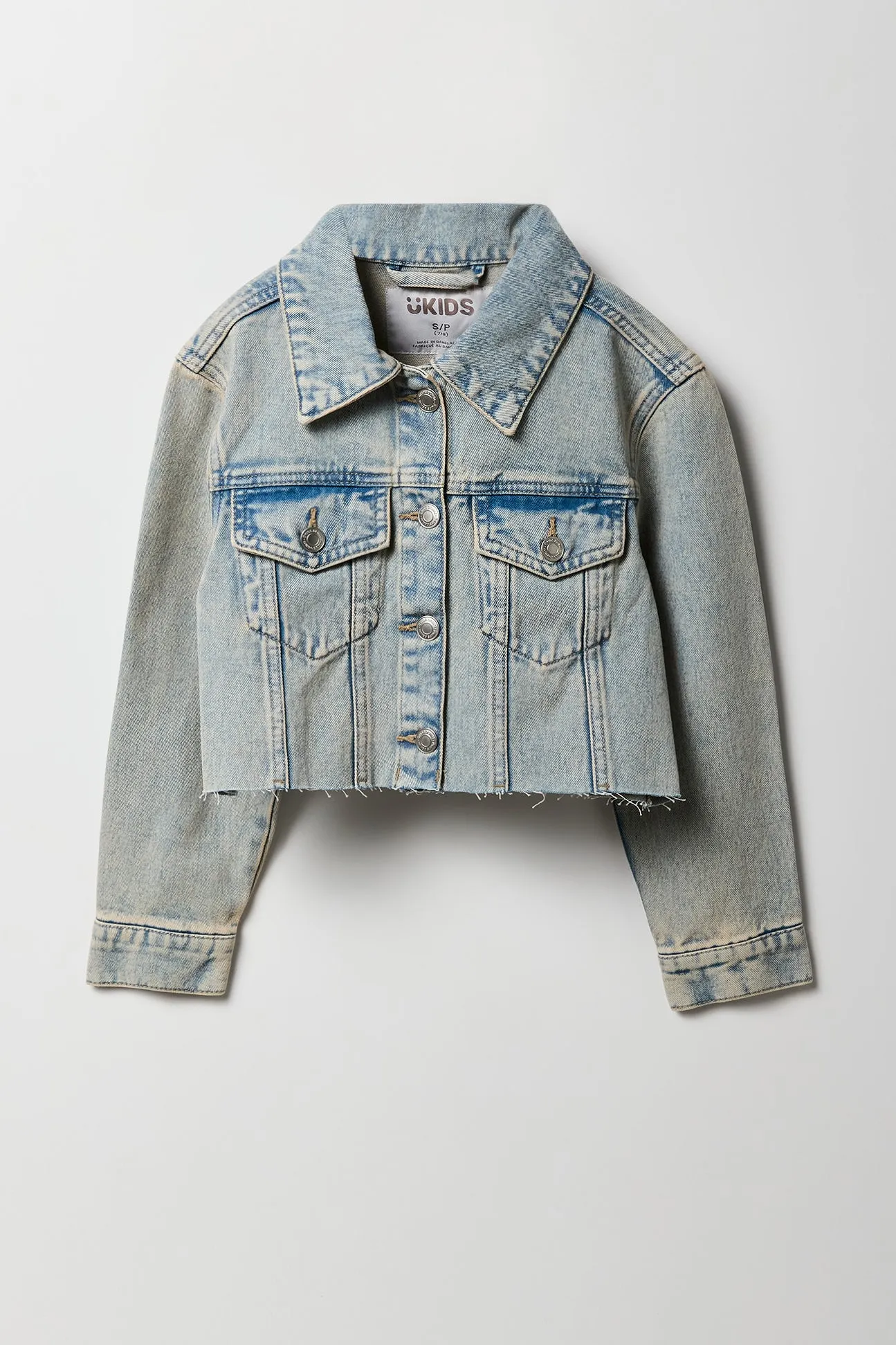 Blouson en denim écourté pour filles sold by Urban Planet