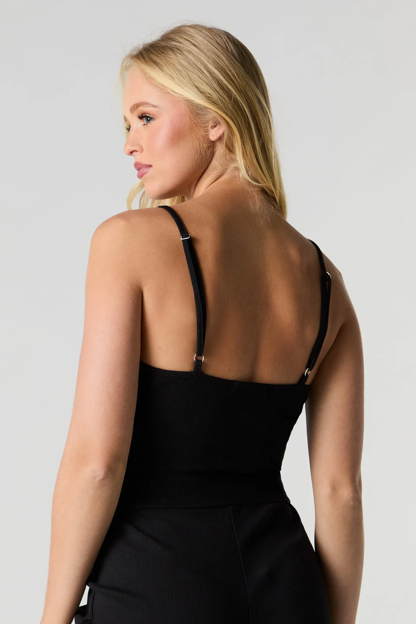 Ribbed Scoop Neck Lace Trim Cami sold by Urban Planet product image thumbnail 5