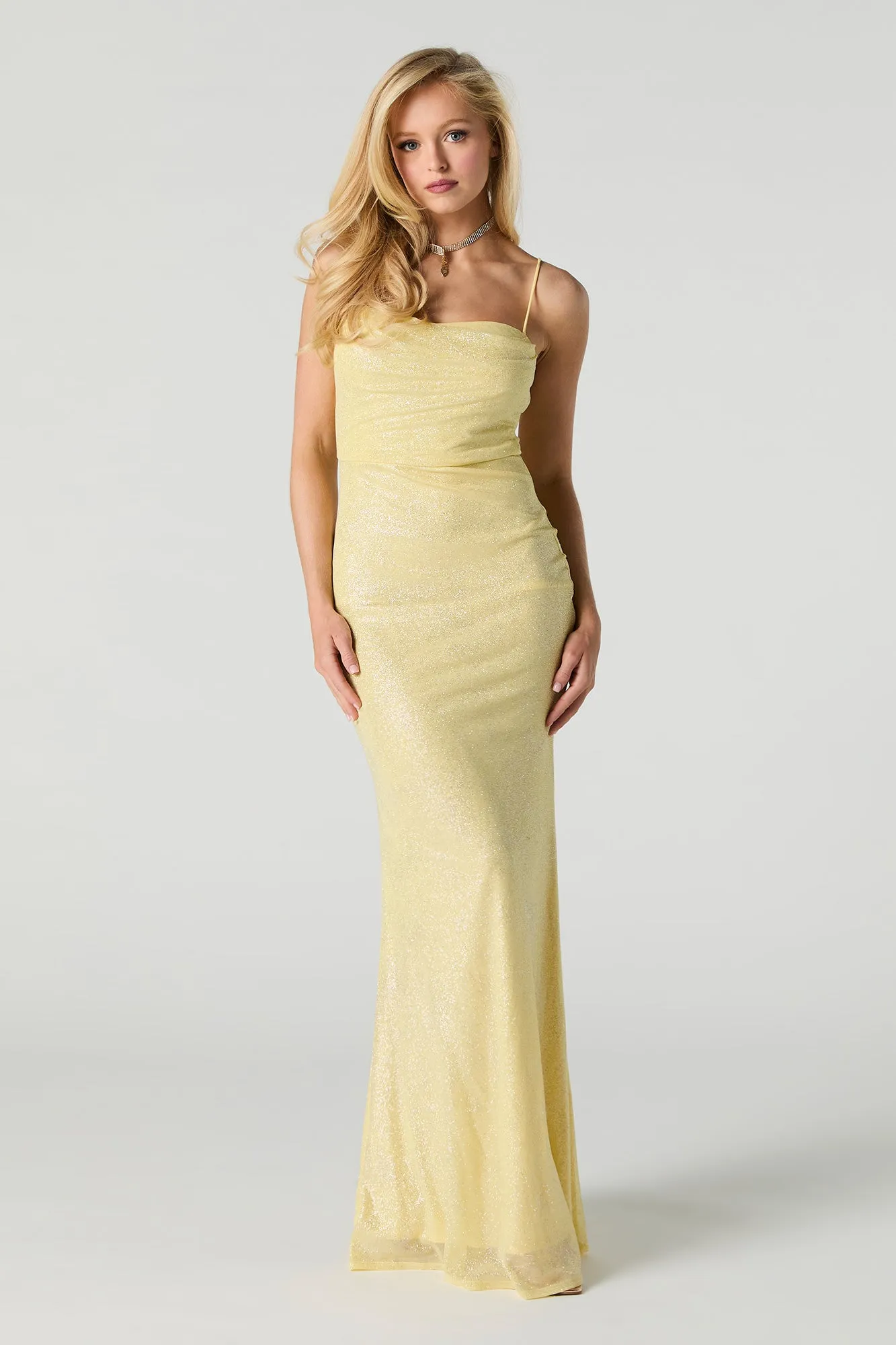 Sparkle Mesh Cowl Neck Maxi Dress sold by Urban Planet