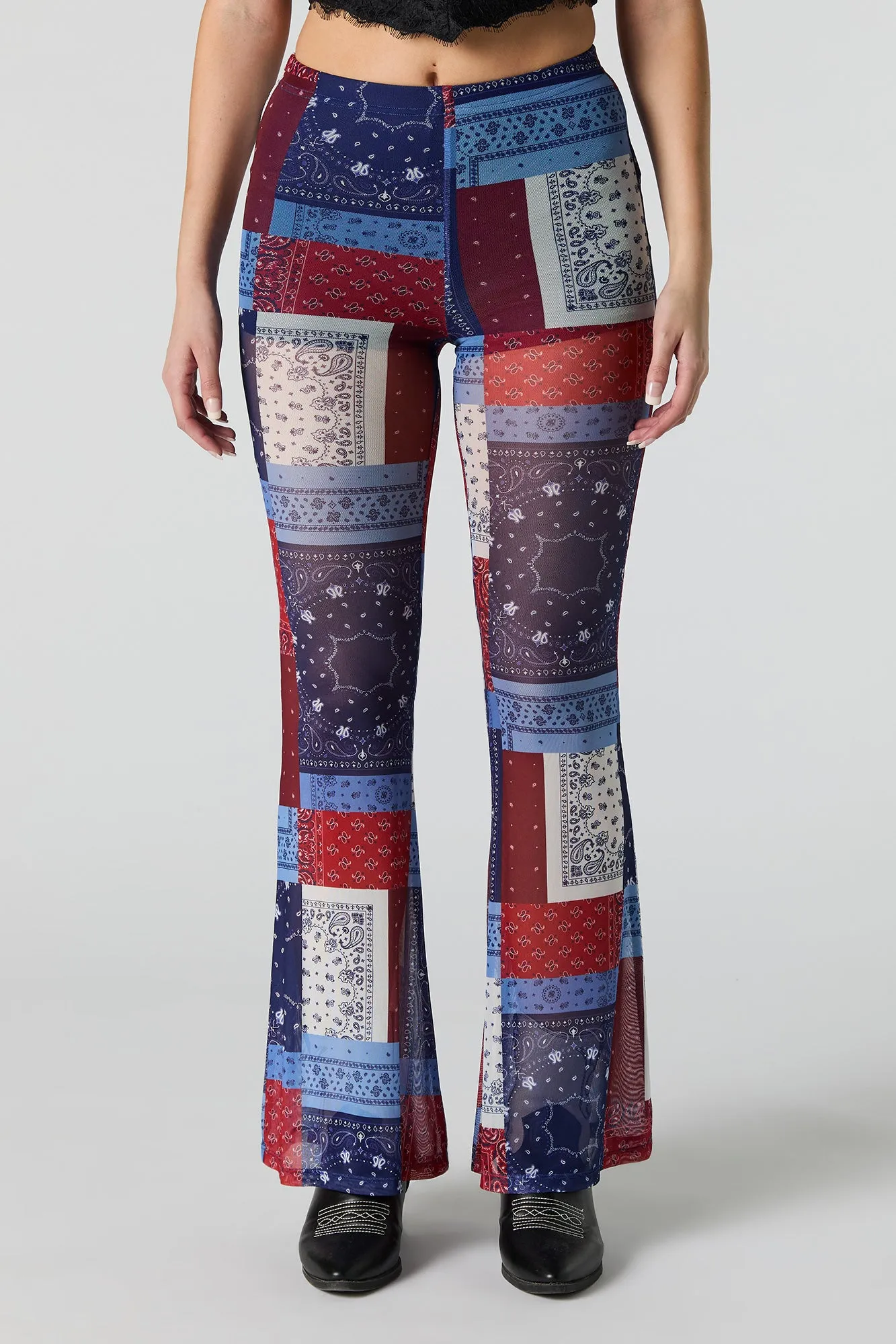 Printed Mesh Flare Pant sold by Urban Planet product image thumbnail 5