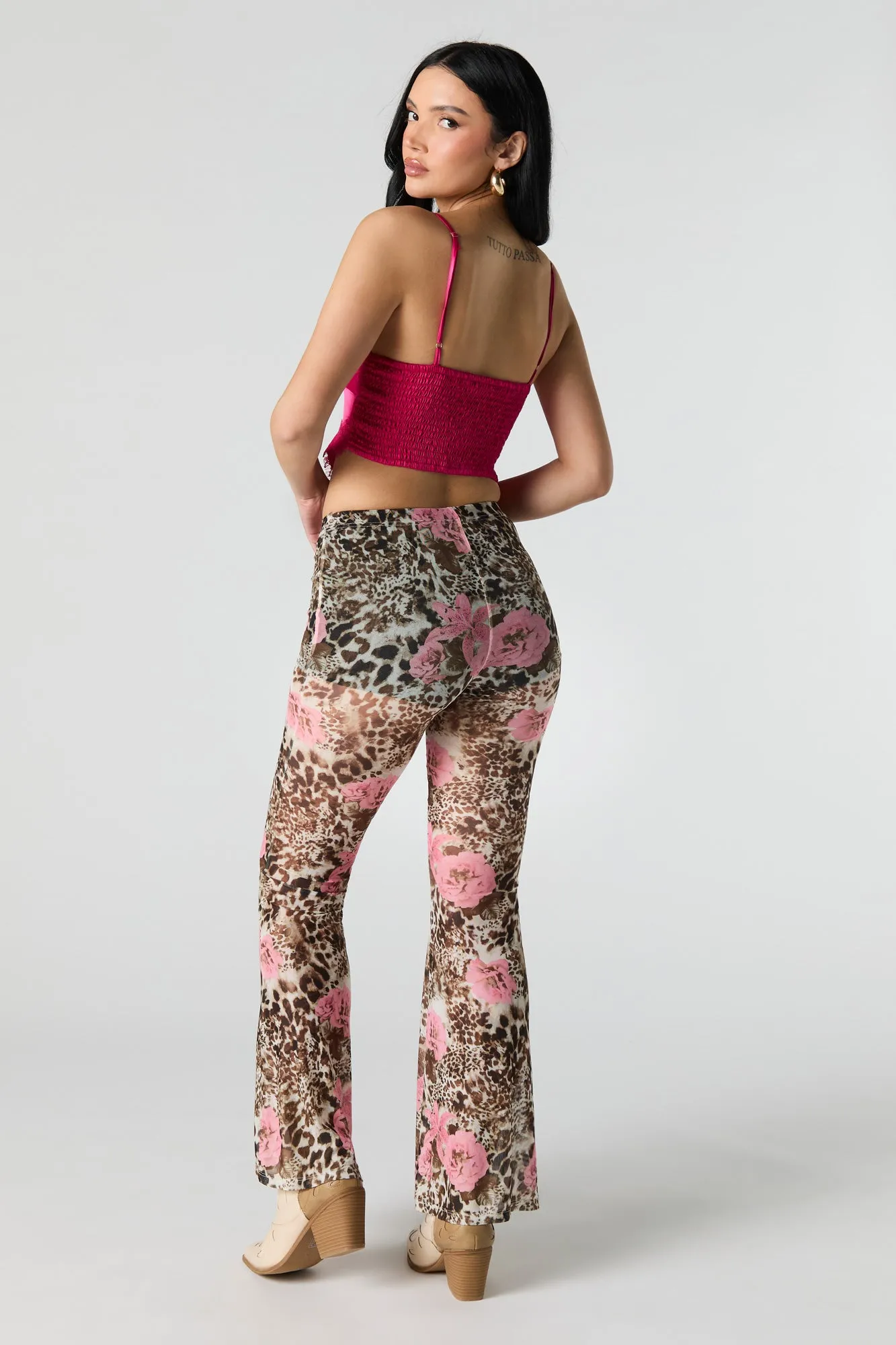 Printed Mesh Flare Pant sold by Urban Planet product image thumbnail 3