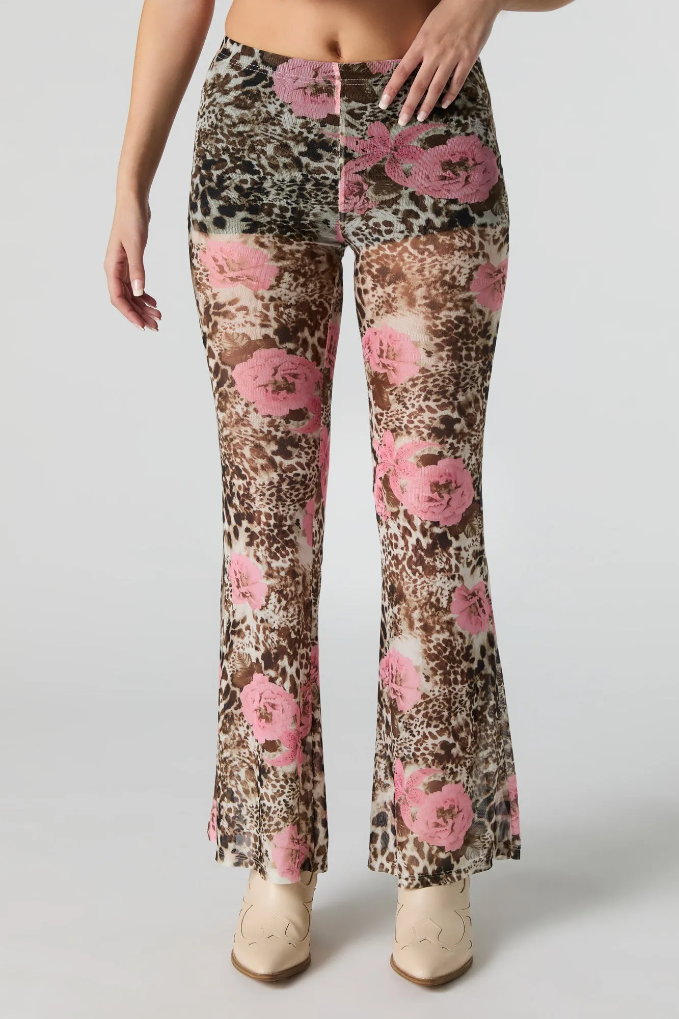 Printed Mesh Flare Pant sold by Urban Planet product image thumbnail 2