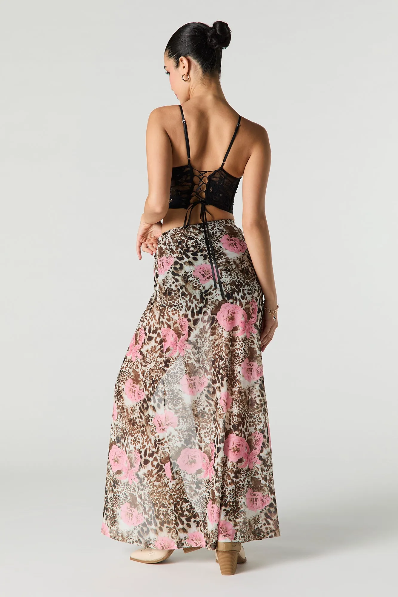 Jupe-short maxi croisée en filet imprimé sold by Urban Planet product image thumbnail 3